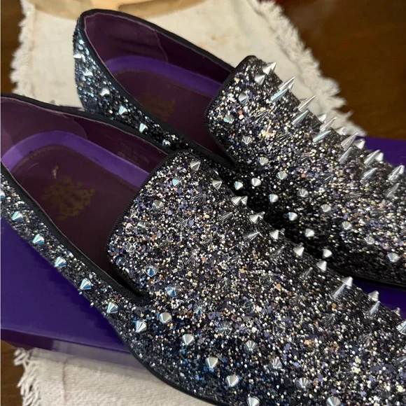 Glitter Spiked Loafers - Picture 2 of 2